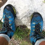 Dettaglio della Scarpa Marmolata Pro OD su roccia asciutta