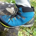 Dettaglio della Scarpa Marmolata Pro OD su roccia bagnata