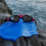Occhiale da nuoto Aqua Sphere Kayenne usato per il test con la cuffia Aqua Sphere Classic Silicone