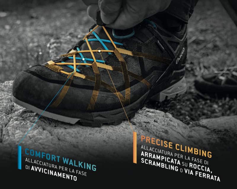 Aku DFS Dual Fit System, sistema di allacciatura differenziata