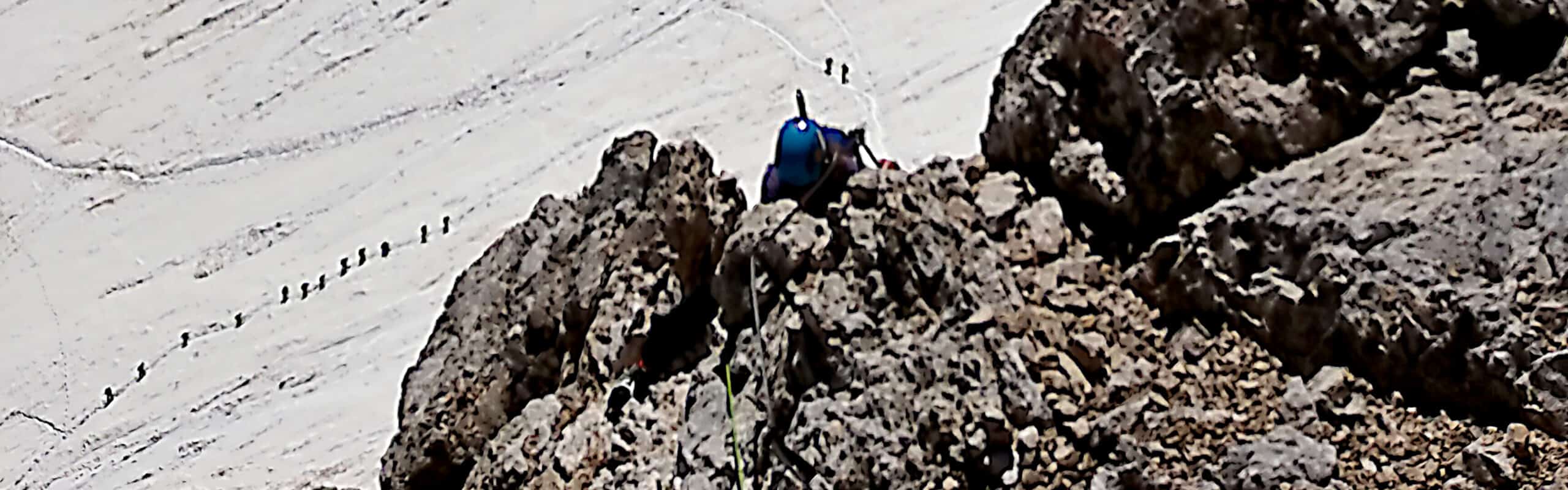 Scarpe da ferrata: come sceglierle - tratto ferrata Punta Penia