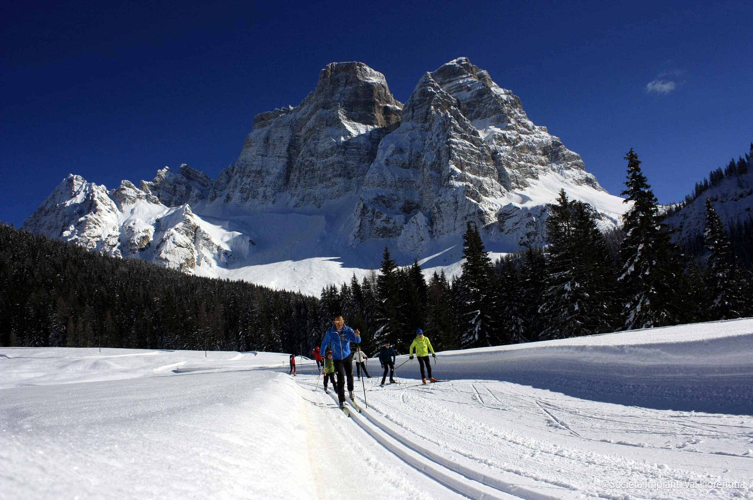 Sciatori in tecnica classica e skating_pista Cadore