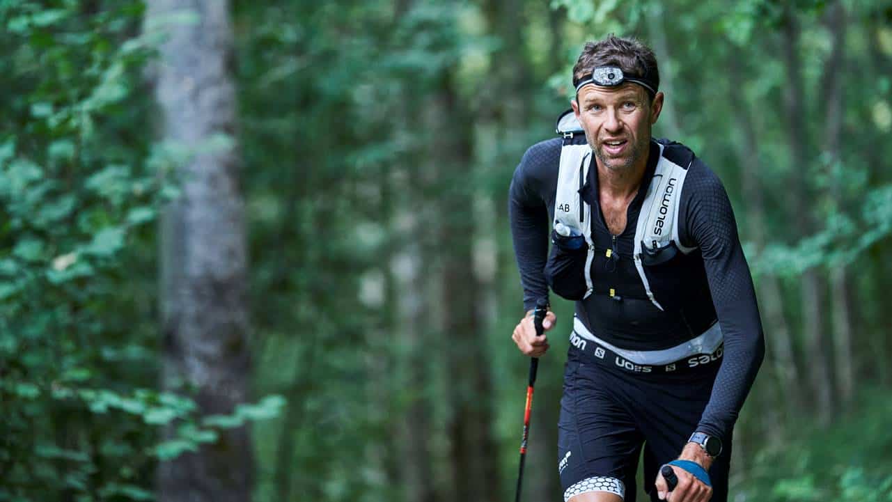 François D'Haene, vincitore di 4 UTMB con bastoni Leki.
