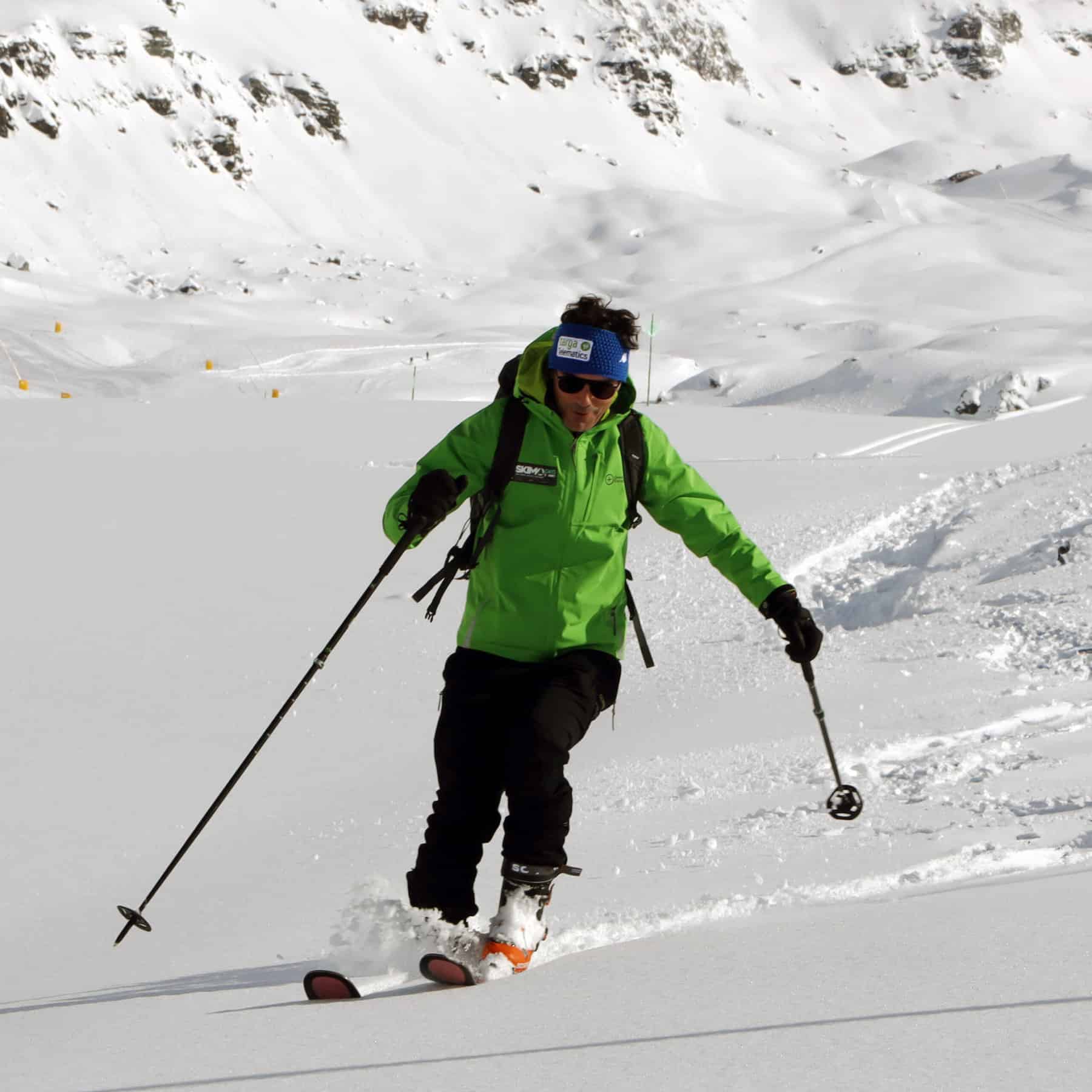 Scarpa Maestrale in azione in fuoripista.