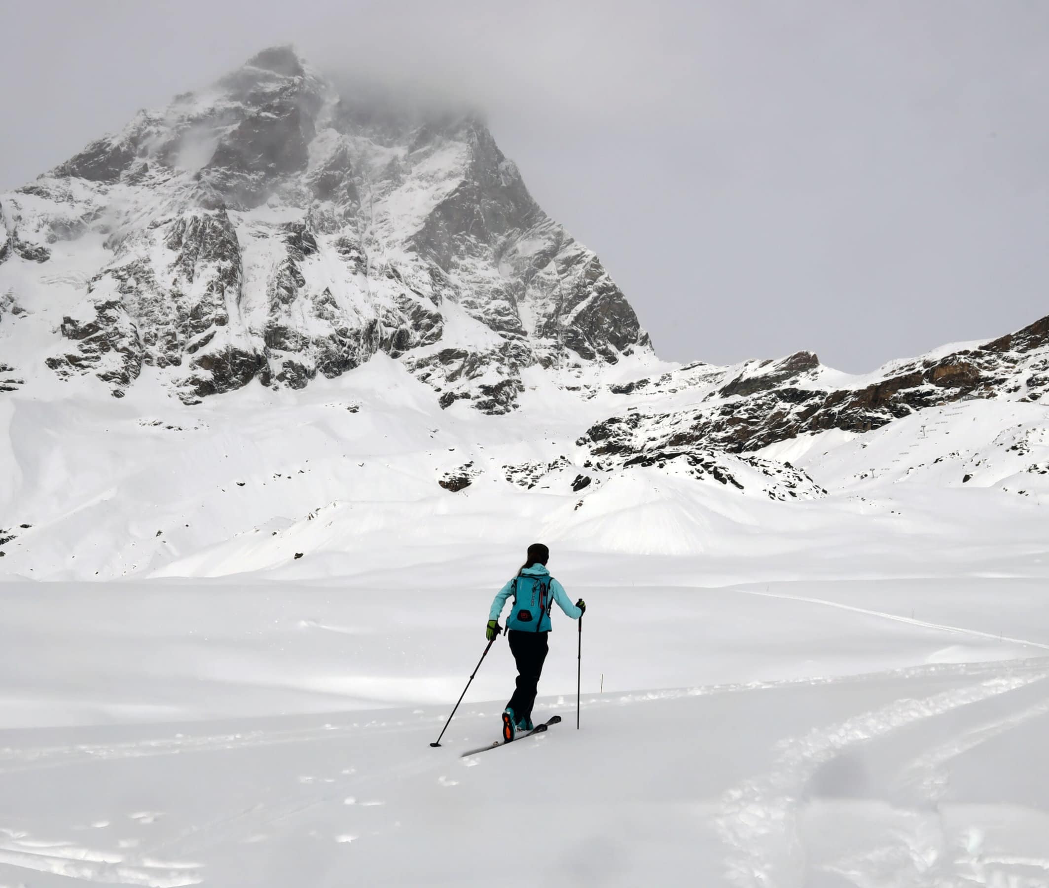 In salita sotto al Cervino con Scarpa Gea.