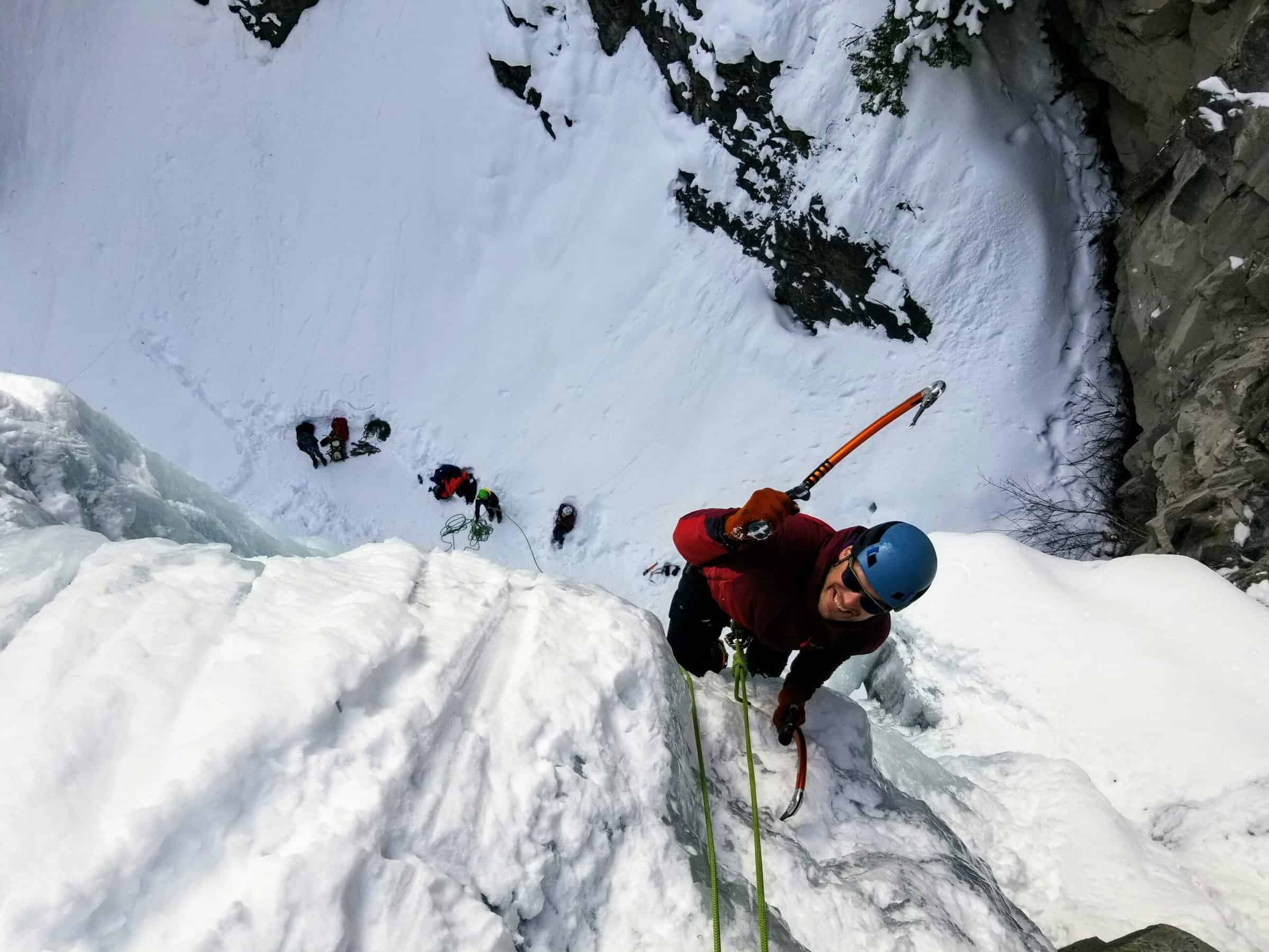 arrampicata su ghiaccio muovere i primi passi