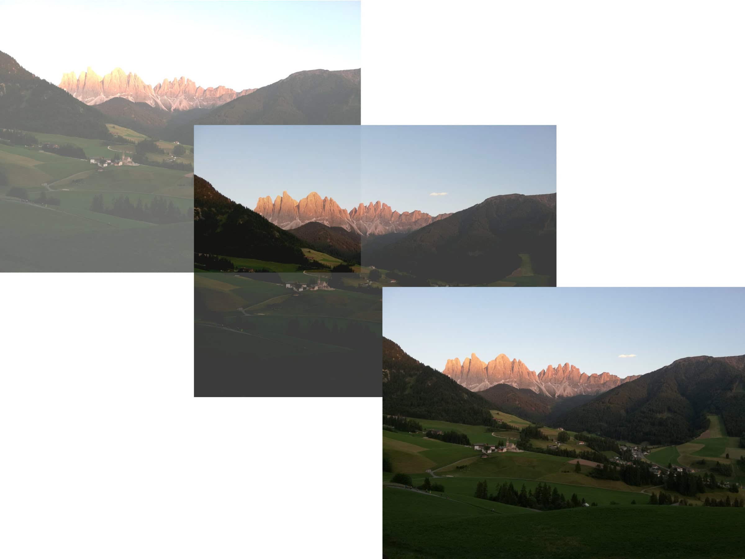 fotografare il tramonto in montagna