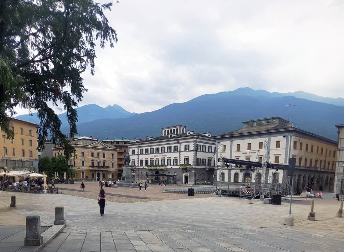 Piazza Garibaldi a Sondrio.